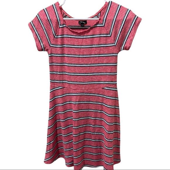 art class Other - Art Class Reddish-Pink Striped Circle Dress